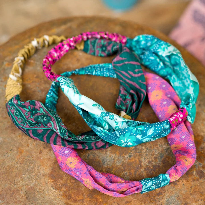 EcoKnot Upcycled Sari Headband 3pcs